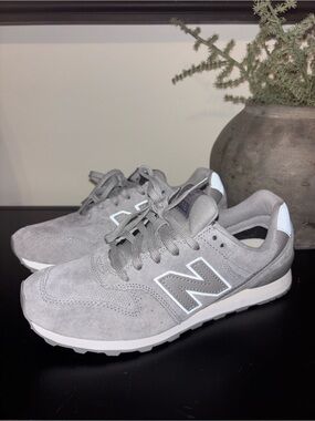 New Balance Women's Gray Suede Lace-Up Sneakers